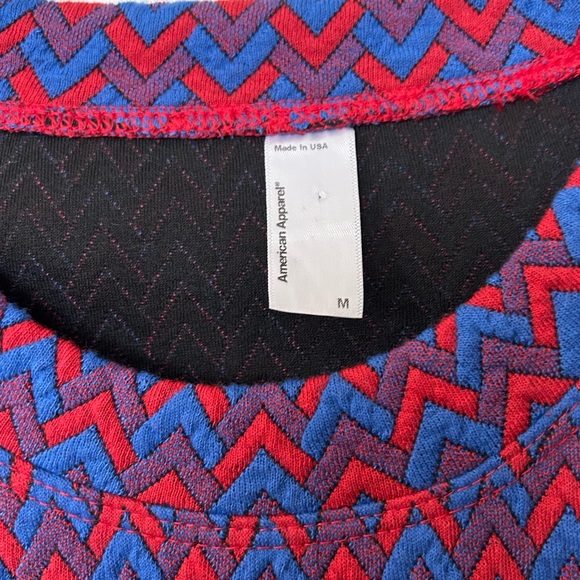American Apparel Geometric Print Cropped Knit Geometric Top Medium - Picture 3 of 4